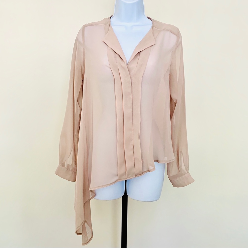 H&M Taupe Asymmetric Top